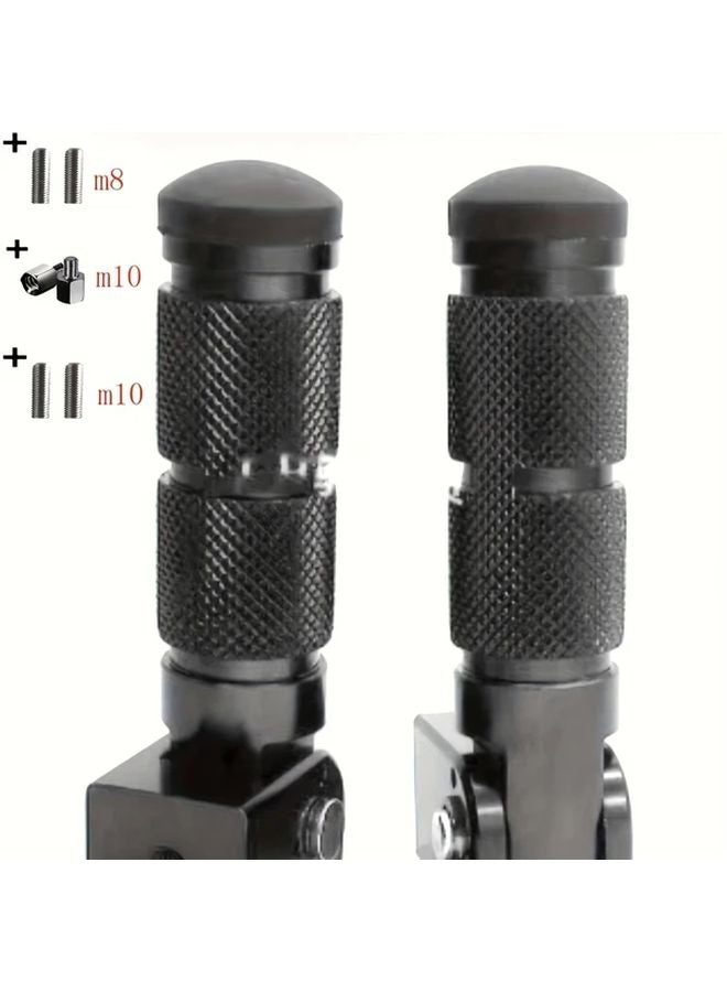 Universal Red Motorcycle Foot Pegs 90 Degree Folding Pedals 8MM 10MM Support Bars - Image 5